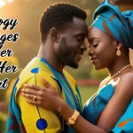 Romantic apology message for her shown through a couple embracing in love