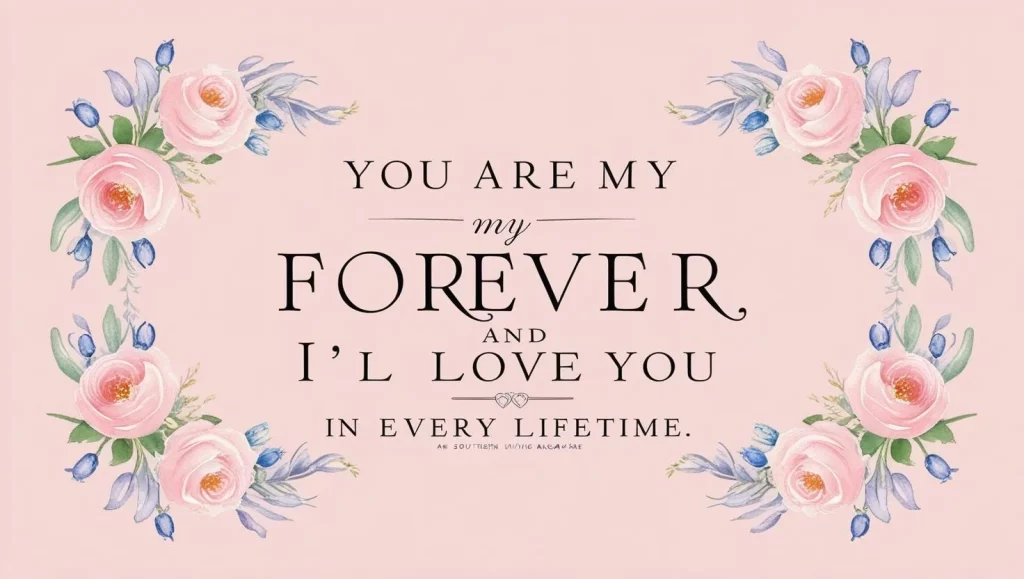 Deep love message for her quote on floral background