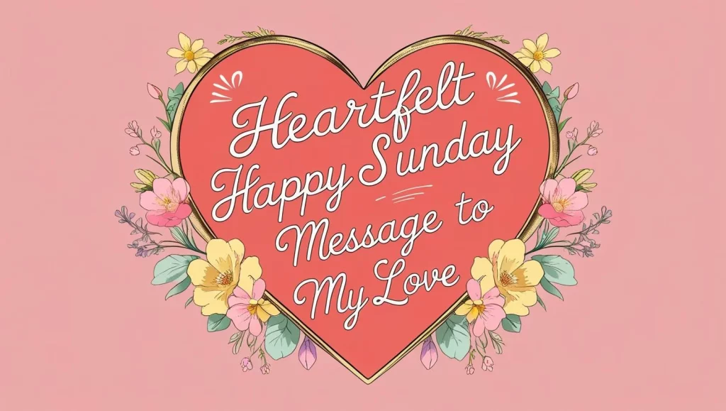 Happy Sunday message to my love optimization dashboard showing emotional connection metrics and engagement rates
