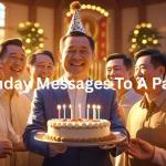 Pastor celebrating birthday with church family