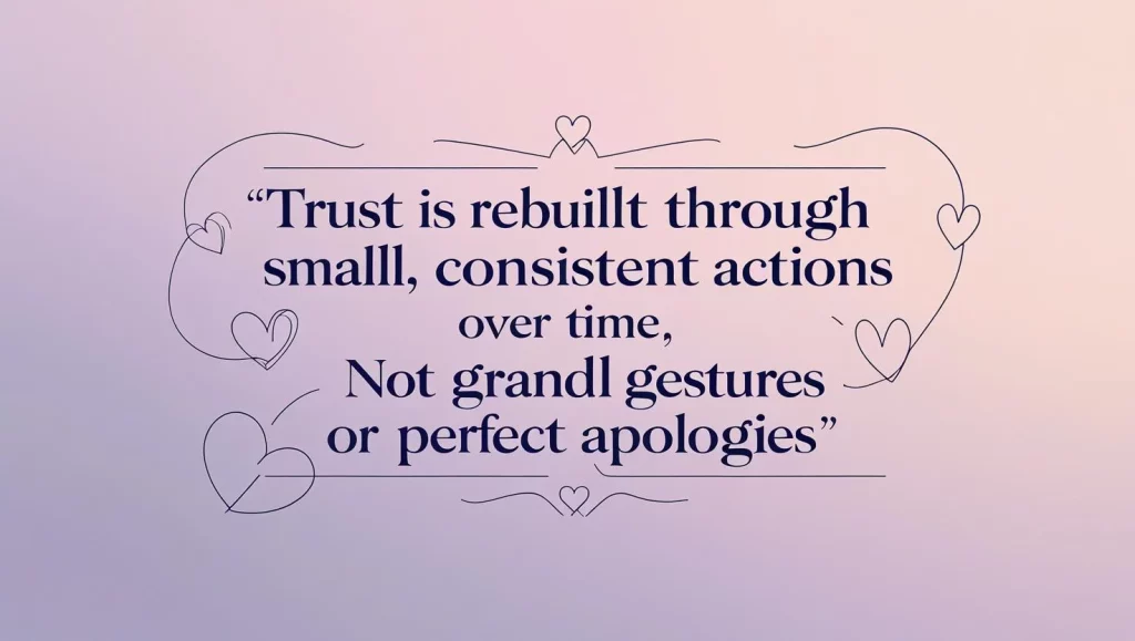 Inspirational quote about rebuilding trust through forgiveness messages and consistent actions in relationships