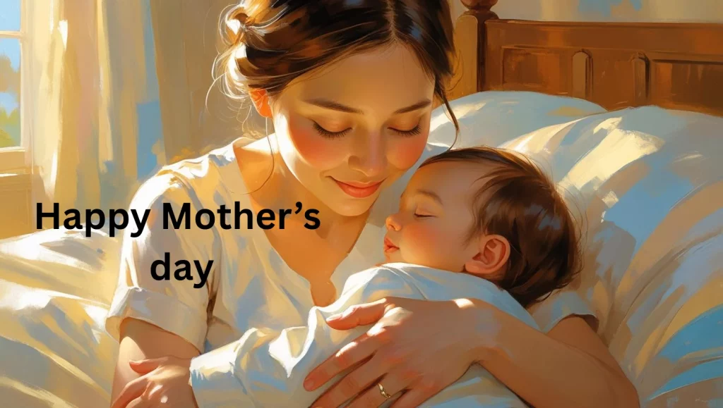 Mother caring for her baby
