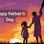 Father and child holding hands during sunset on Father's Day