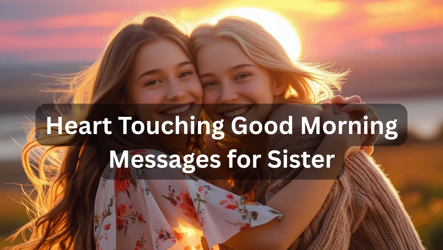 Heart touching good morning messages for sister with sunrise background