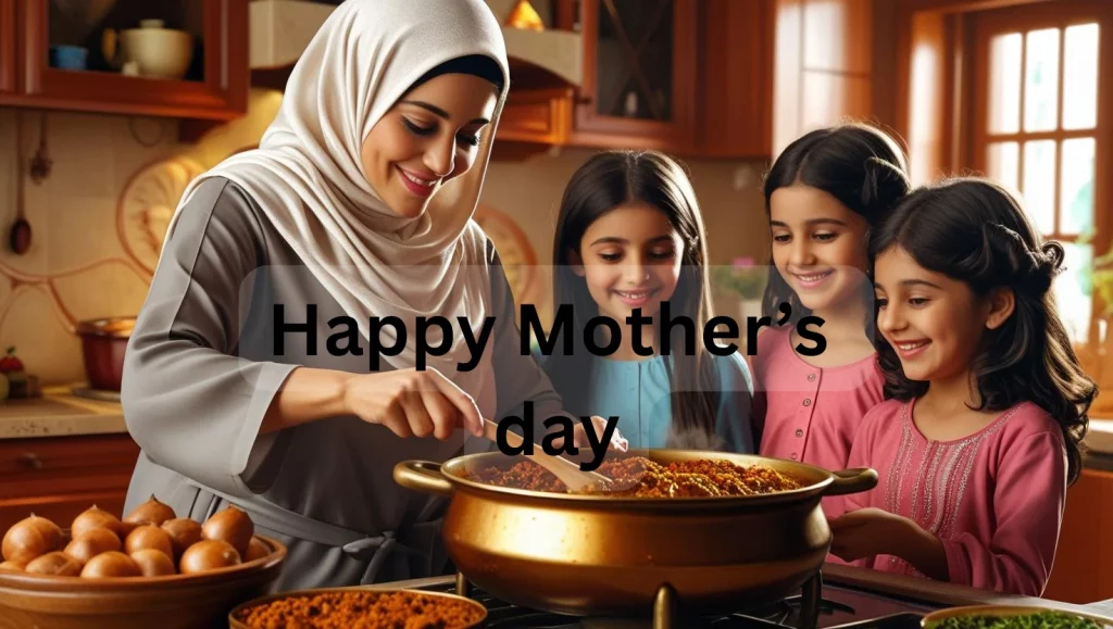 Mother Cooking for children on mother's day