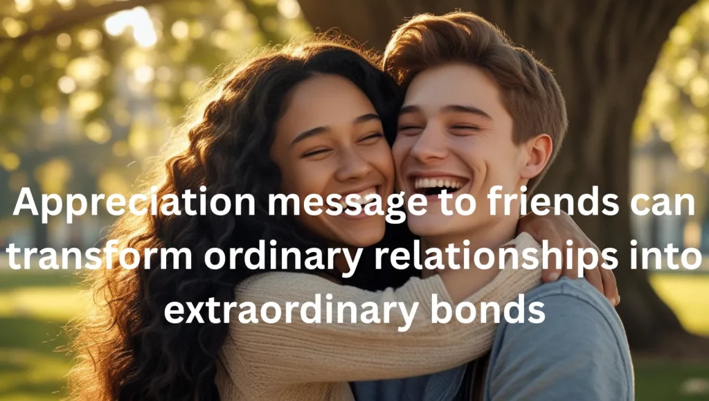 Two friends embracing showing appreciation and gratitude for friendship