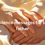 Person writing condolence message for father's death with sympathy card