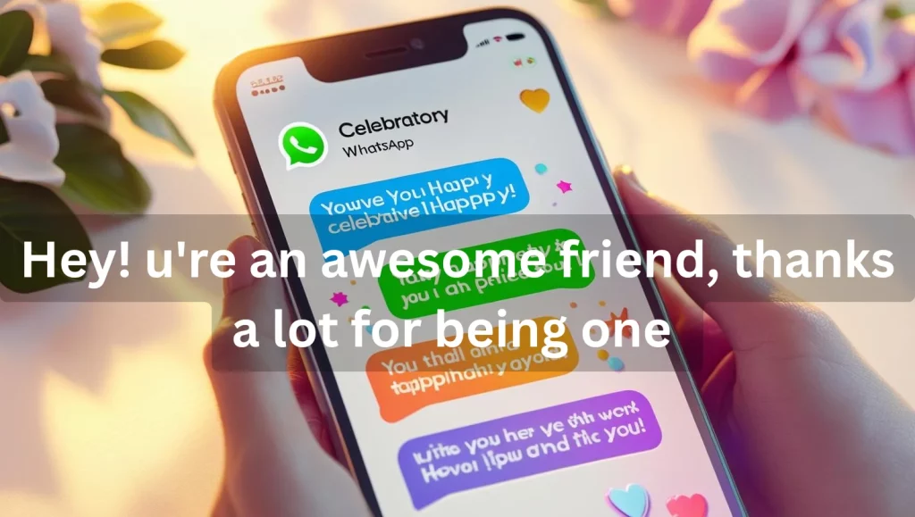 WhatsApp messages showing appreciation and gratitude between friends