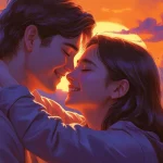 Emotional missing you messages for him and her - couple embracing at sunset