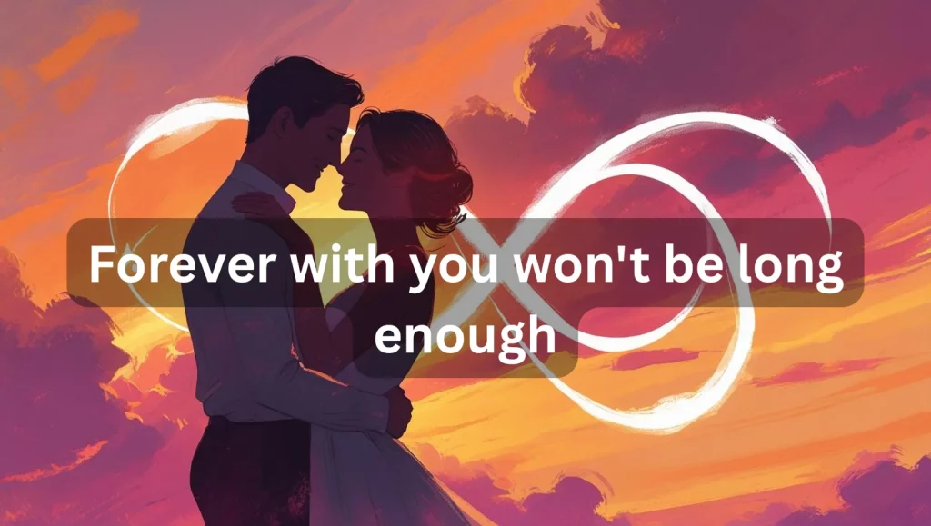 Romantic couple silhouette expressing eternal love messages