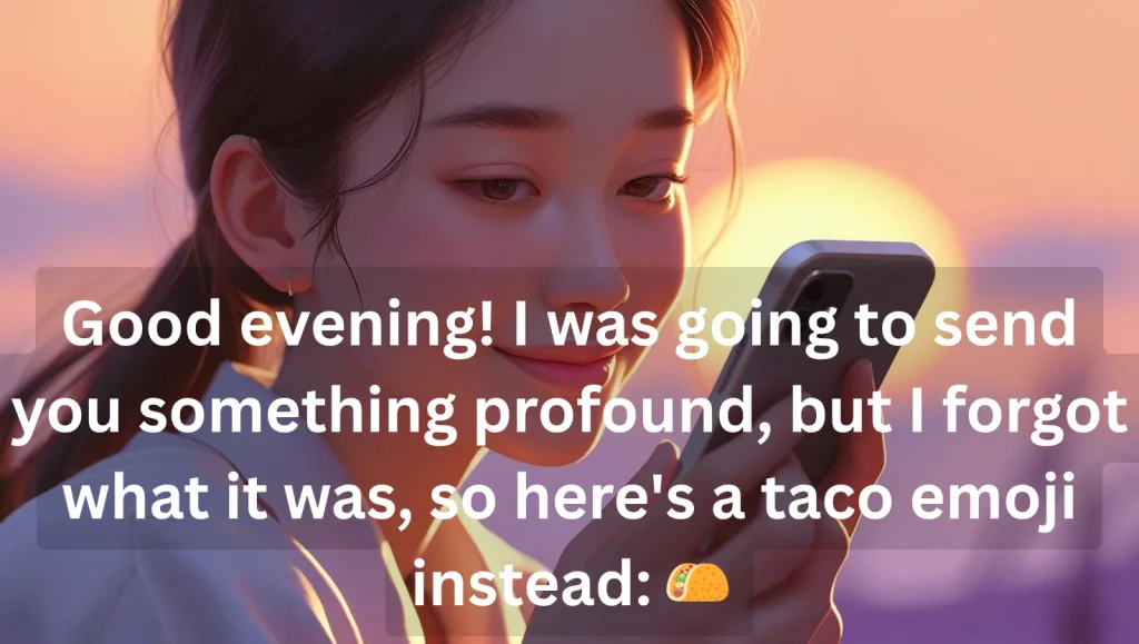 Friends laughing at funny good evening text messages