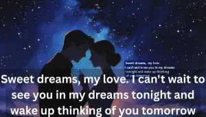 Couple under starry night sky sending romantic good night text messages