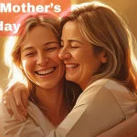 Heart touching mother and daughter embrace representing Mother's Day messages and love