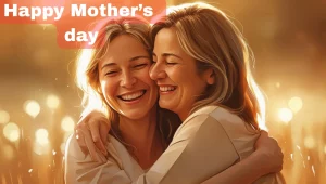 Heart touching mother and daughter embrace representing Mother's Day messages and love