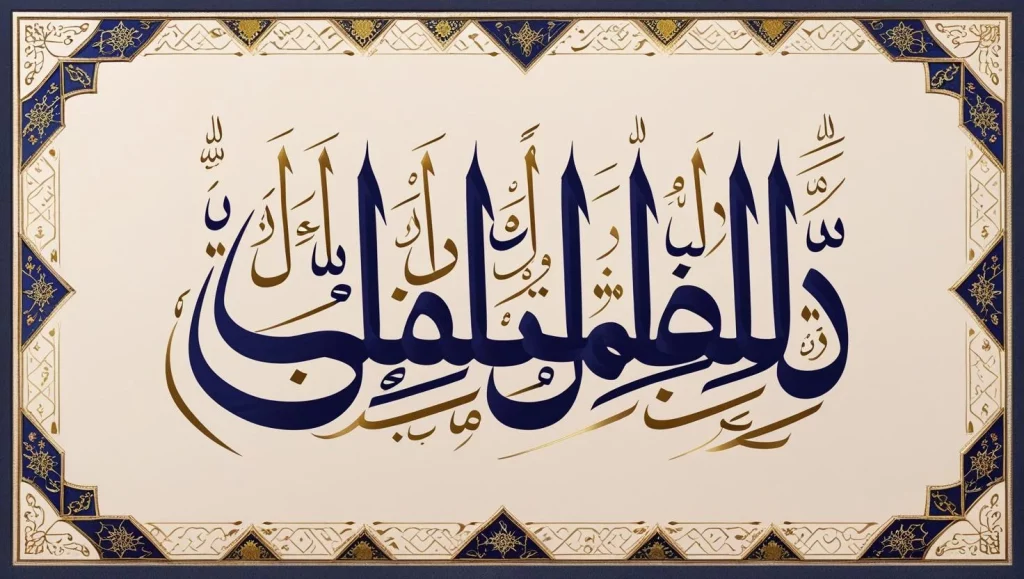 Jumma Mubarak Arabic calligraphy with traditional Islamic geometric patterns