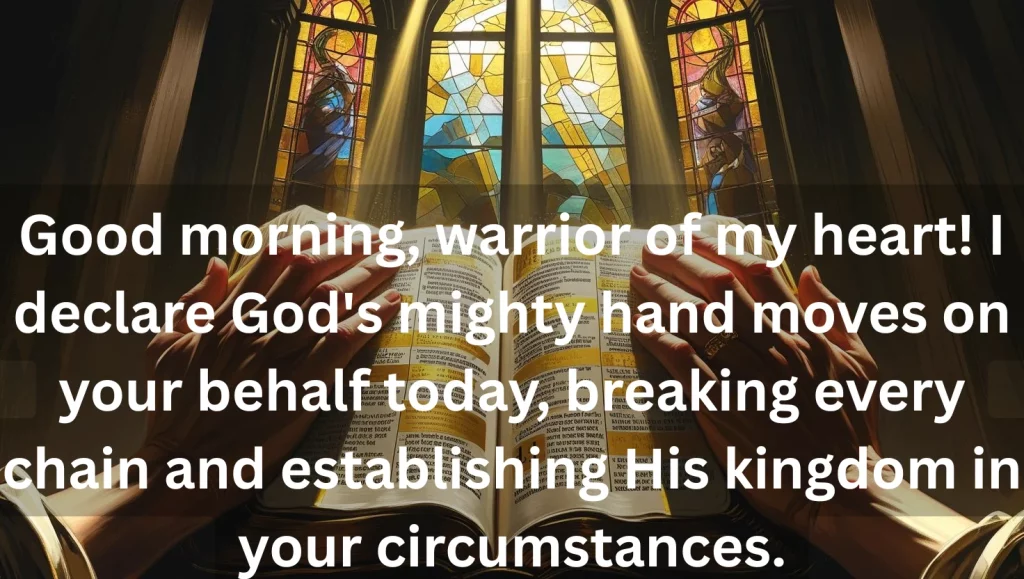 Powerful good morning prayer message for my love with Bible and praying hands