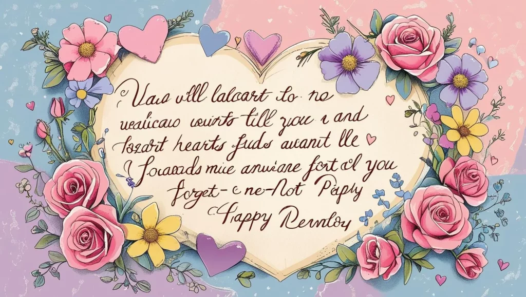 Sweet birthday message to my love handwritten note with flowers