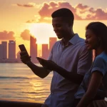 Good evening messages for special person romantic couple sunset background