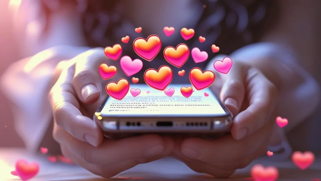 Heart touching good morning message with heart emojis for love