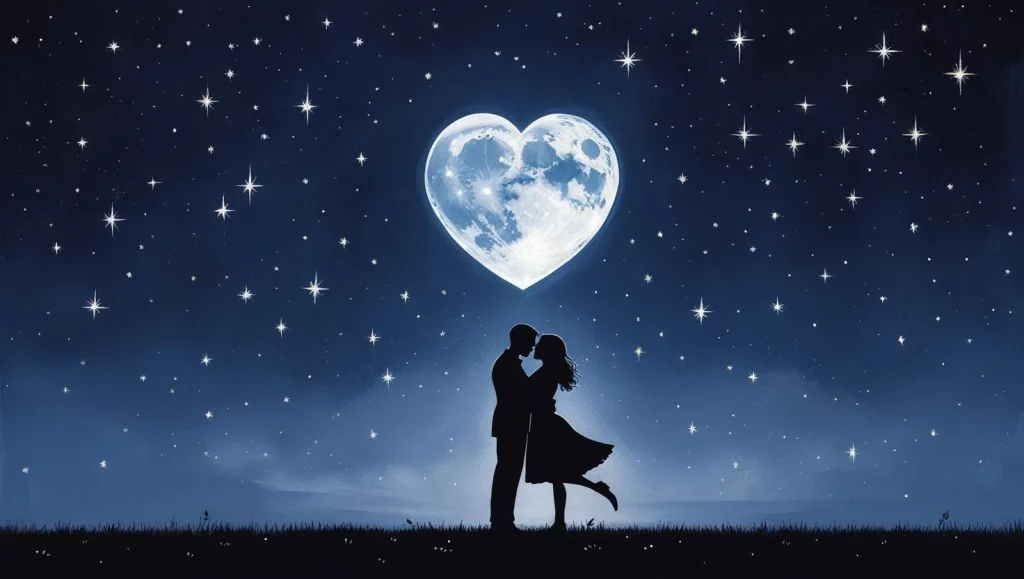 Heart touching good night messages with romantic starry night background