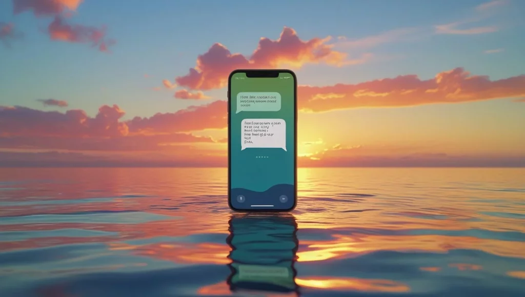 Phone screen showing heartbreaking break up text message