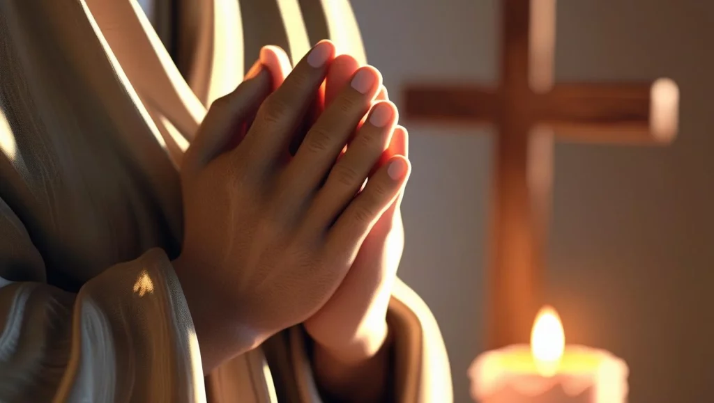Powerful birthday prayer for pastor with praying hands and cross
