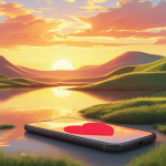 Sweet good morning messages sunrise smartphone heart emoji digital love
