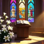 Heart touching birthday wishes for pastor with Bible and church background