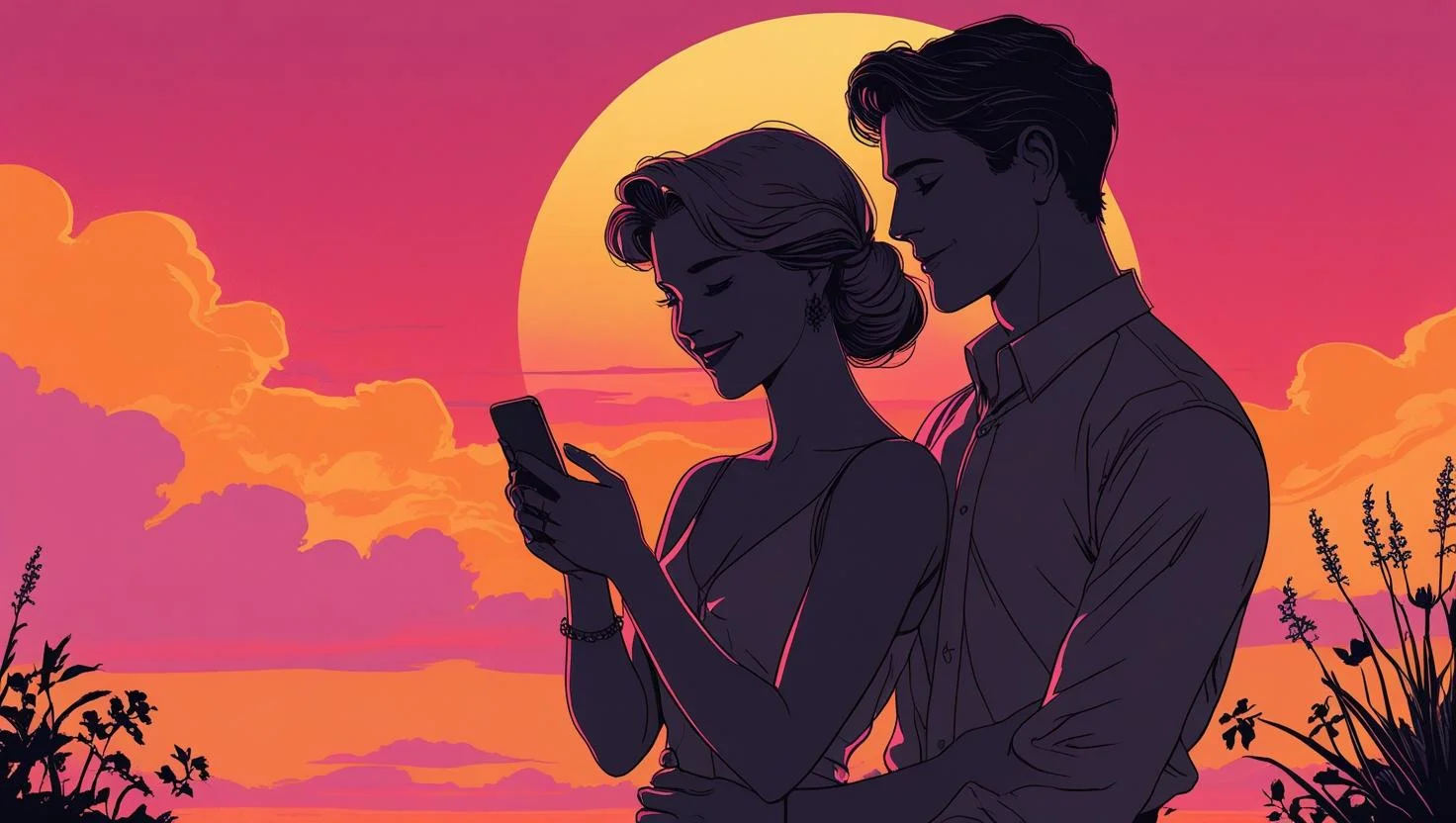 Happy couple holding hands at sunset representing true love stories and lasting romance